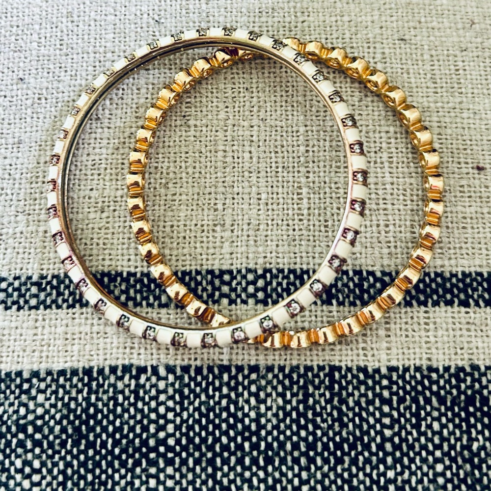Laura g Adam’s Elegant Gold and Silver Bangles